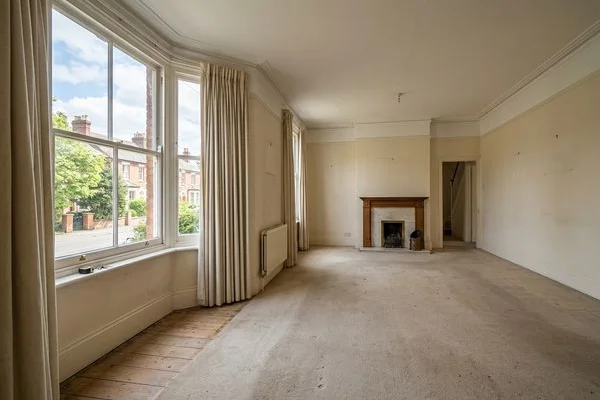 Empty Cheltenham lounge after a full probate clearance