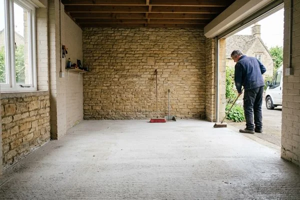 Empty garage after a bulk rubbish removal job