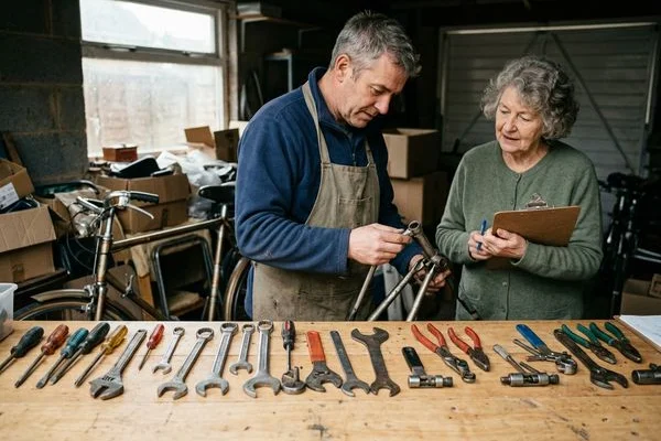 Vintage tools lined up for cashback valuation
