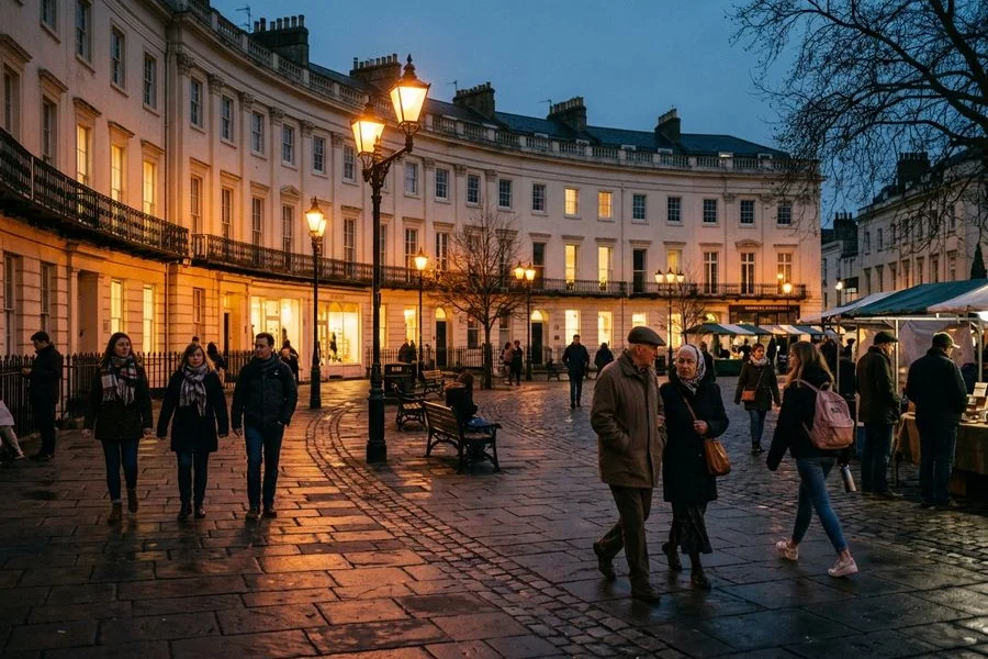 Central Cheltenham at dusk
