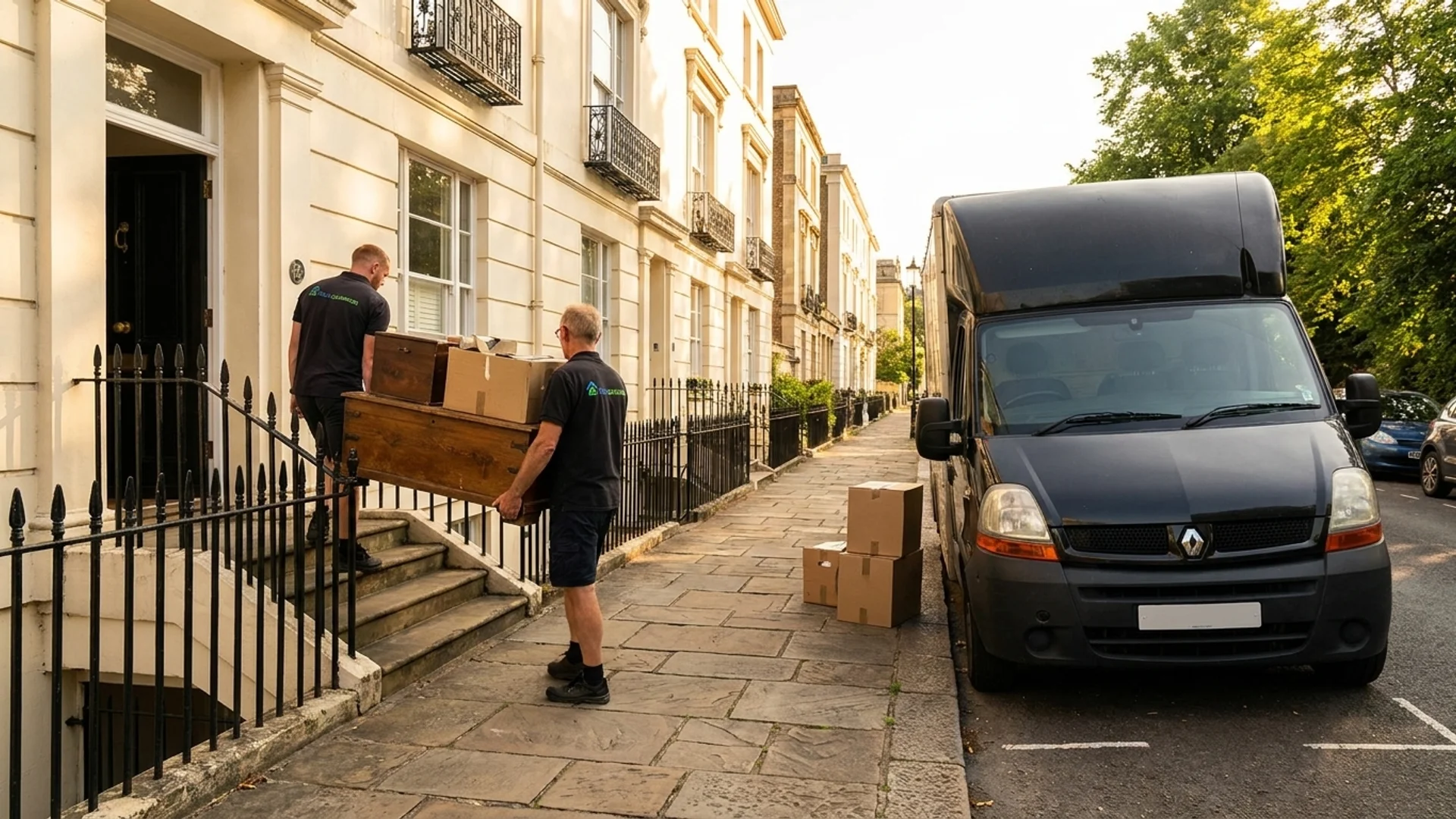 A traditional Cheltenham home with a Coln Clearances team arriving for a respectful clearance